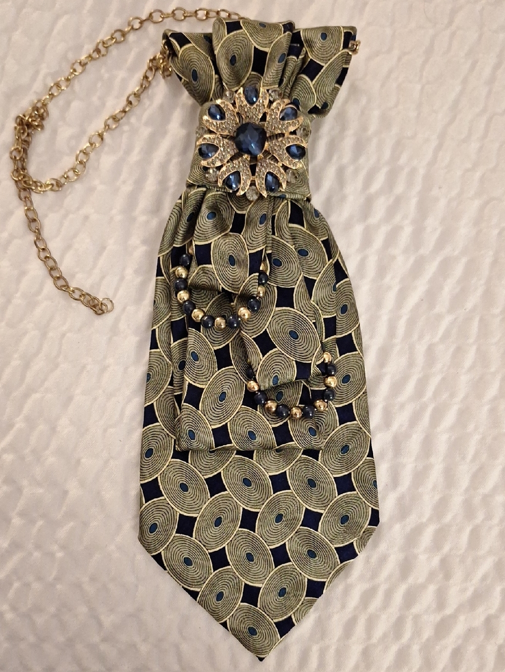 XYZ upcycled necktie necklace